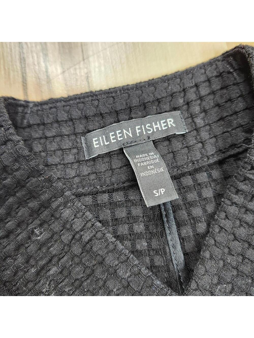 Eileen Fisher Textured Button Front Jacket with Pockets Small